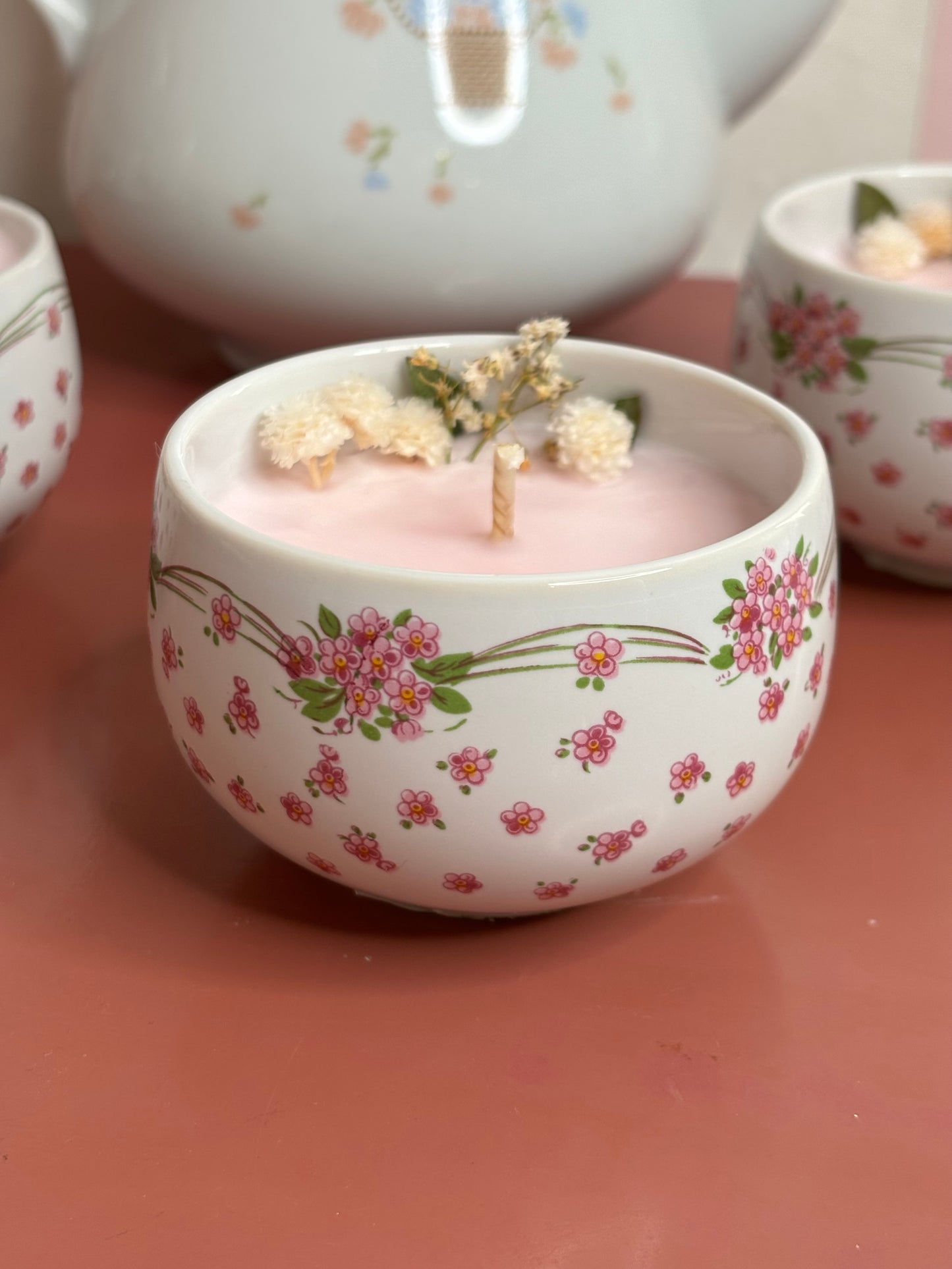 Bougies Parfumées Jasmin Frangipanier - Upcyclées Céramique Coréenne