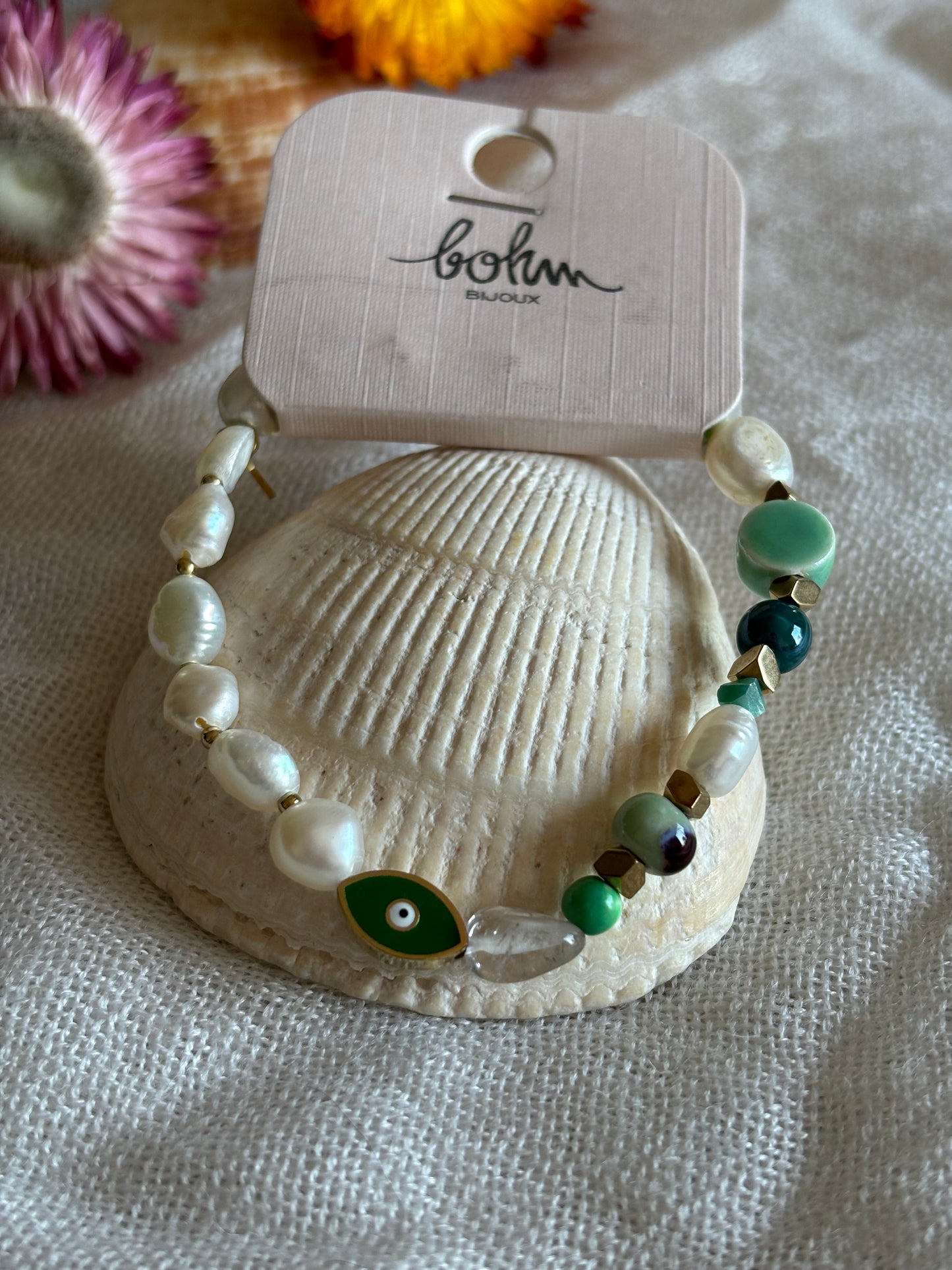 Bracelet élastique "Huyana" avec céramique-Bohm Paris