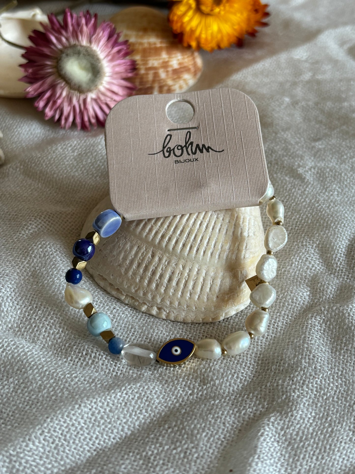 Bracelet élastique "Huyana" avec céramique-Bohm Paris