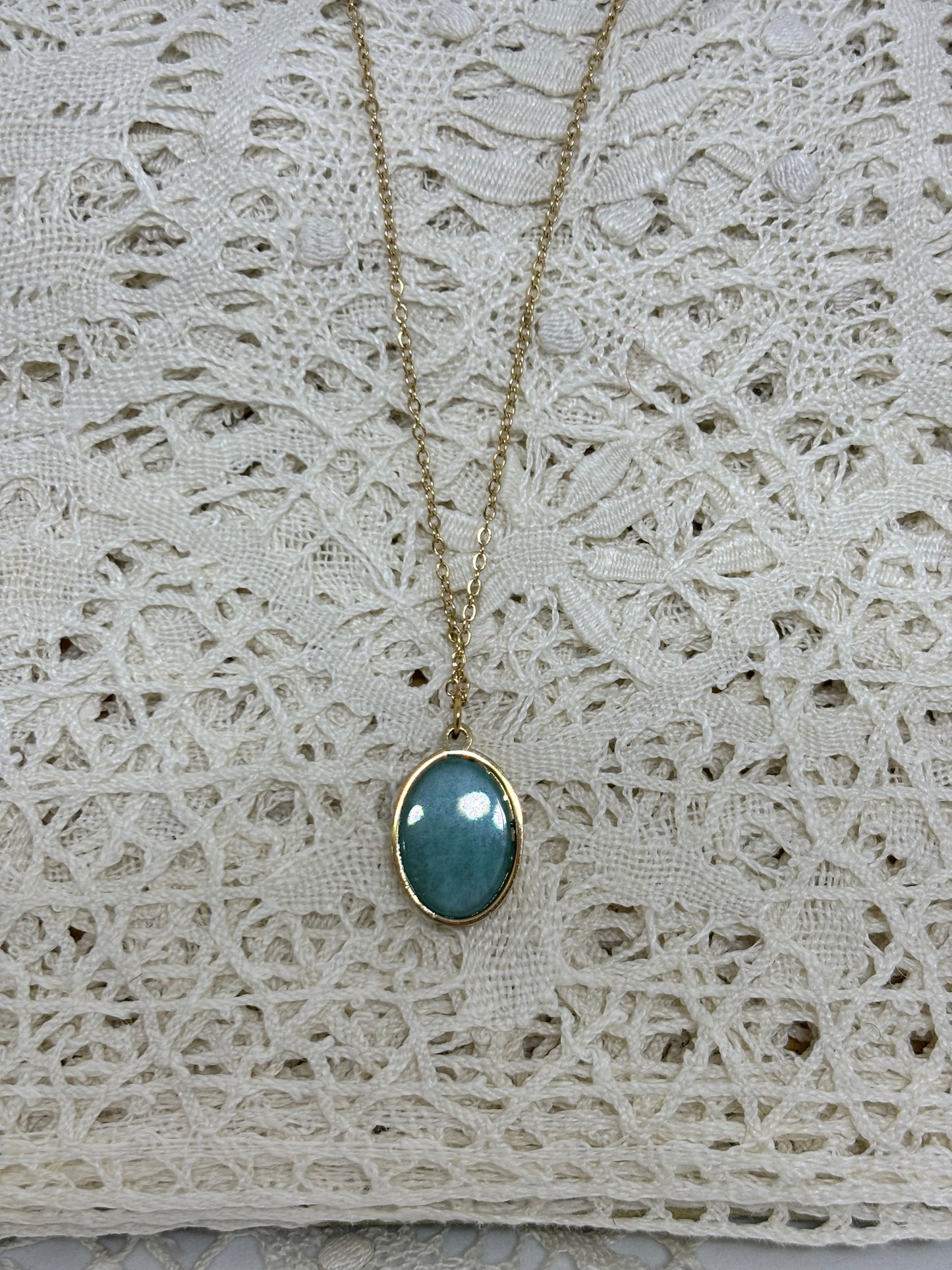 Collier Heartly - Collier Réversible avec Médaillon- Amazonite et Cœur Éclatant - Bohm Paris