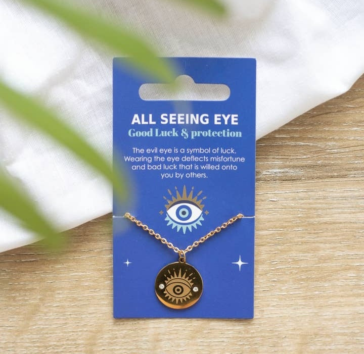 Collier All Seeing Eye Doré - Symbole de Protection et de Chance