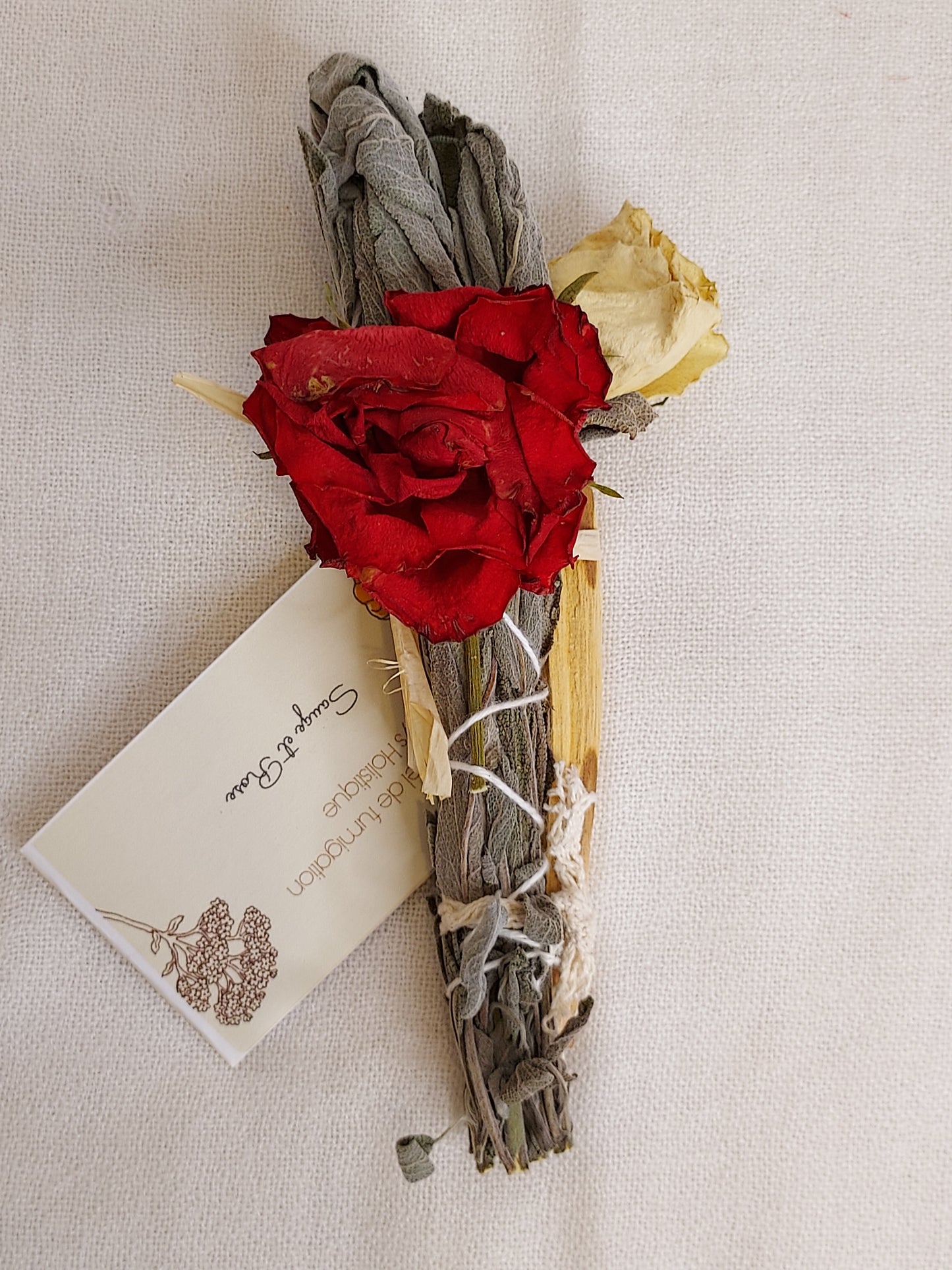 Bouquet de sauge- Roses et Palo Santo - Fumigation